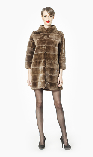 Furcoat with leather